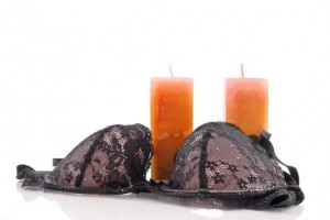 Discarded Bra And Candles